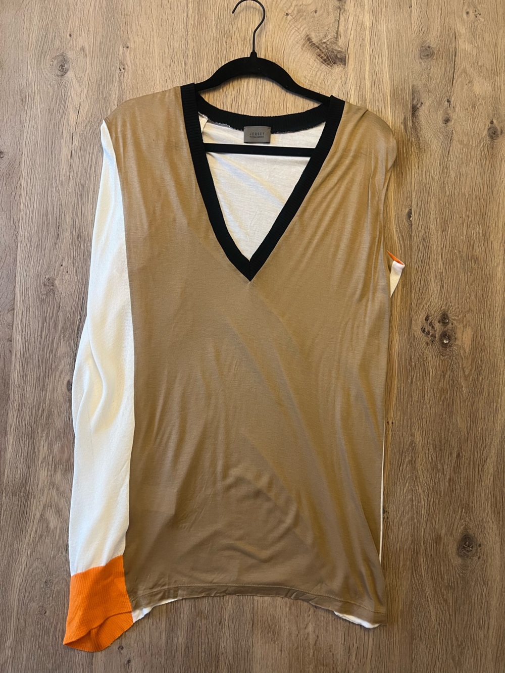 Vintage Costume National Jersey Colorblock Asymmetrical Top Size 42